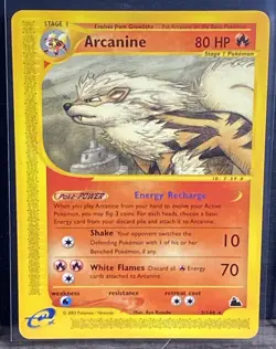 Rare 2003 Pokemon Skyridge Arcanine Non-Holo Card 3/144 NM Vintage - Image 1