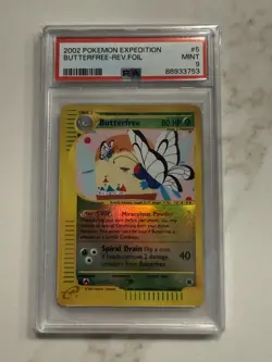 Pokemon 2002 Expedition Butterfree Reverse Holo Card #5 PSA 9 Mint - Image 1