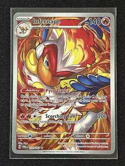 Pokemon TCG Twilight Masquerade Infernape Illustration Rare Holo Card 173/167 - Image 1