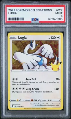 2023 Pokemon Celebrations 022/025 Lugia Holo PSA 9 Mint Rare Card Fresh New - Image 1