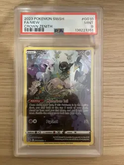 Pokemon Mew TCG Crown Zenith: Galarian Gallery Holo Rare Card GG10/GG70 PSA 9 - Image 1