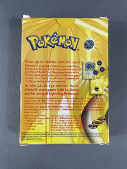 Vintage Pokemon TCG Lt. Surge Theme Deck - Box & Holo Rare Card Only - Image 5