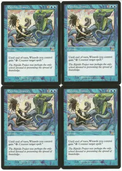 MTG Psychic Trance x4 Onslaught Rare LP - Image 1