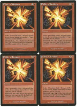 MTG Volley of Boulders x4 Odyssey Rare LP - Image 1