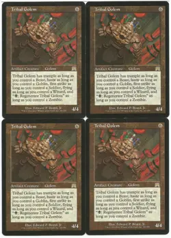 MTG Tribal Golem x4 Onslaught Rare LP/Played - Image 1