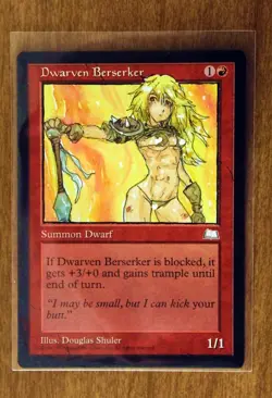 four Dwarves Altered Art Hand Painted MTG Magic the Gathering Anime Girl - Image 1