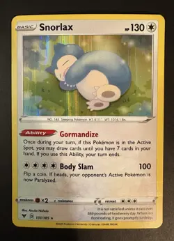 Snorlax 131/185 Pokemon Vivid Voltage Sword & Shield Holo Rare Card NM - Image 1