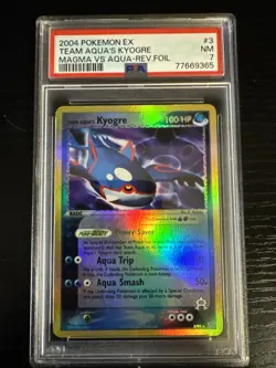 Pokemon Ex Team Aqua's Kyogre 3/95 Team Magma vs Team Aqua Reverse Holo Psa 7 - Image 1