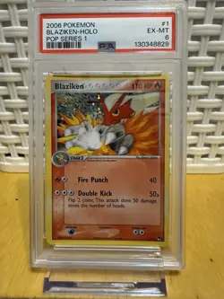 Pokemon TCG Blaziken 1/17 POP Series 1 Holo Rare PSA 6 - Image 1