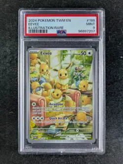 2024 Pokemon EEVEE 188/167 Twilight Masquerade Illustration Rare Holo ENG PSA 9 - Image 1