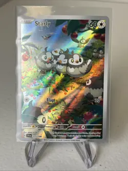 Pokemon Starly 221/198 SV01 Scarlet Violet Base Set Illustration Rare Holo Cute - Image 1