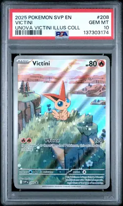 2025 POKEMON SVP EN-SV BLACK STAR PROMO #208 VICTINI PSA 10 - Image 1