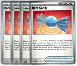 Rare Candy 191/198 Common Playset 4X Scarlet & Violet Pokemon TCG Mint NM - Image 1