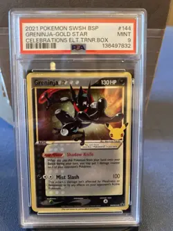 2021 Pokemon Swsh Black Star Promo #144 Greninja-Gold Star PSA 9 - Image 1