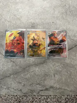Pokemon TCG SV White Flare Pokemon Lot Tepig 096 Pignite 097 Emboar 098 - Image 1