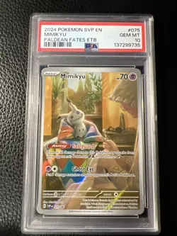 2024 POKEMON SVP EN-SV BLACK STAR PROMO #075 MIMIKYU PALDEAN FATES ETB PSA 10 - Image 1