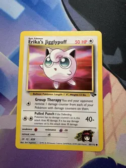 Pokemon TCG Erika's Jigglypuff Card 69/132 Gym Challenge Unlimited - Image 1