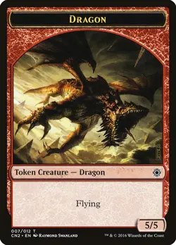 1x Dragon Token (flying 5/5) - LP - Conspiracy: Take the Crown - SPARROW MAGIC - Image 1