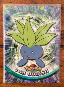 1999 Topps Pokemon Oddish #43 TV Animation Edition Series 1 Blue Logo - Image 1