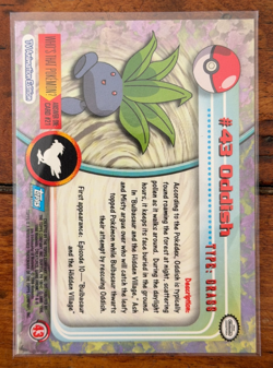 1999 Topps Pokemon Oddish #43 TV Animation Edition Series 1 Blue Logo - Image 2