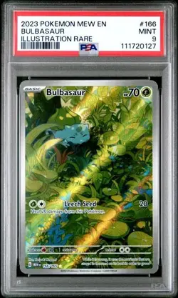 2023 Pokemon 151 EN Bulbasaur 166/165 Illustration Rare - PSA 9 - MINT - Image 1