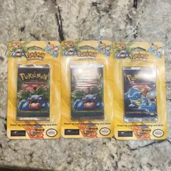 Pokemon Base Set Booster Packs Lot of 3 Wizards of the Coast Blastoise Venusaur - Image 1