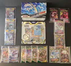 30x Pokemon Sword & Shield Booster Pack Lot Evolving Skies Art Silver Stadium FS - Image 1