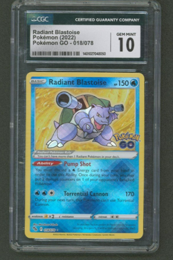 Radiant Blastoise 018/078 Pokemon GO Holo PSA CGC 10 - Image 1