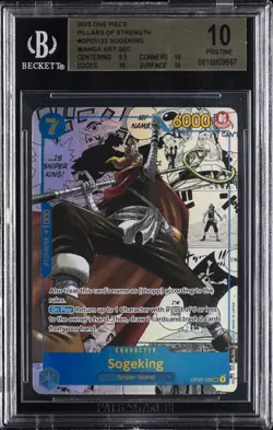 2023 ONE PIECE PILLARS OF STRENGTH MANGA ALTERNATE ART #OP03122 SOGEKING BGS 10 - Image 1