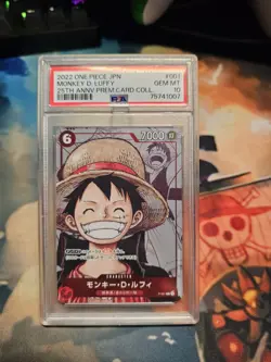 Bandai One Piece Monkey D. Luffy P-001 25th Anniversary Promo Premium PSA 10 - Image 1