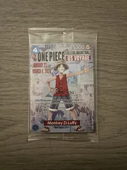 One Piece Bandai Namco Monkey D. Luffy US Voyage Promo Card P-055 - Image 1