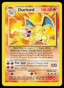 Charizard 3/110 Non-Holo Rare Legendary Collection Pokemon Card - Image 1