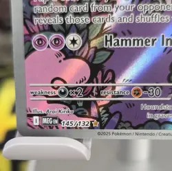 Pokemon Houndstone 145/132 Illustration Rare IR Holo Ex Card V Mega Evolutions - Image 2
