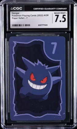 2022 POKEMON PLAYING CARDS KOREAN PAPER SAFARI #7 GENGAR CGC 7.5 - Image 1