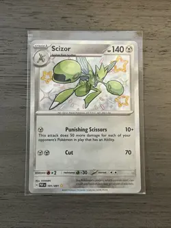 Scizor 191/091 Paldean Fates Baby Shiny Secret Rare Pokemon TCG Card NM - Image 1