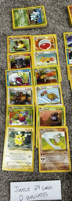 WOTC Pokemon 188 Card Lot NO DUPLICATES HP/MP Jungle, Fossil, Rocket, Base (2) - Image 4