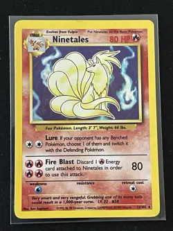 Pokemon TCG Base Set Ninetales Rare Holo Card 12/102 - Image 1