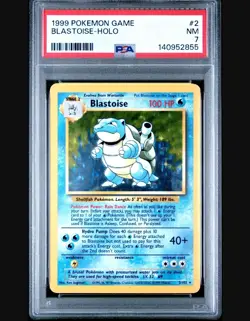 1999 Pokemon Base Set Blastoise Holo Rare Card 2/102 PSA 7 - Image 1