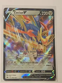 Pokemon TCG Zacian v Crown Zenith: Galarian Gallery GG48 Holo Ultra Rare Card - Image 1