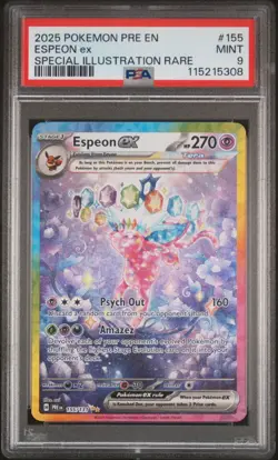 Pokemon Espeon EX 155/131 PSA 9 MINT Prismatic Evolutions SIR Pre-En #155 - Image 1