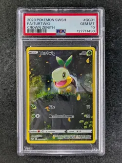 2023 Pokemon TURTWIG GG31/GG70 Crown Zenith Galarian Gallery Holo English PSA 10 - Image 1