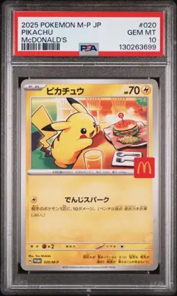 2025 POKEMON JAPANESE M-P PROMO #020 PIKACHU McDONALD'S PSA 10 - Image 1