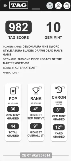 TAG 10 One Piece, Demon Aura Nine Sword Style Asura Blades Drawn Dead Man's Game - Image 3