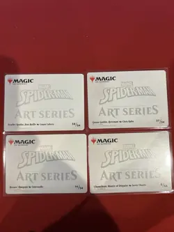 Magic The Gathering Marvel Spider-Man Art Series 4 Card Lot - Image 2