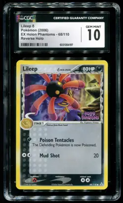 CGC 10 Lileep Reverse Holo EX Holon Phantoms 2006 Pokemon Card #68 - Image 1