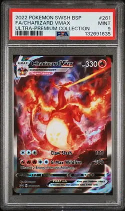 2022 POKEMON SWSH BLACK STAR PROMO #261 FULL ART/CHARIZARD VMAX PSA 9 - Image 1