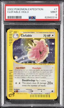 2002 POKEMON EXPEDITION #7 CLEFABLE-HOLO PSA 9 - Image 1