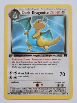 Pokemon Dark Dragonite 22/82 Team Rocket Card 1st Edition (Read Description) - Image 1