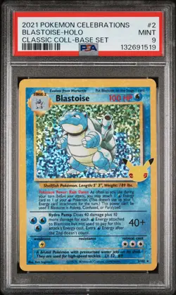 2021 POKEMON CELEBRATIONS CLASSIC COLLECTION #2 BLASTOISE-HOLO PSA 9 - Image 1