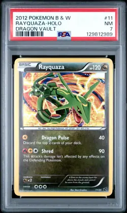 2012 POKEMON B&W DRAGON VAULT #11 RAYQUAZA-HOLO PSA 7 - Image 1